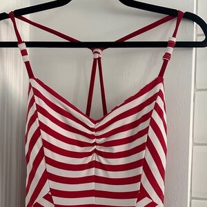 Signature by Sangria Red and White Striped Mini Dress